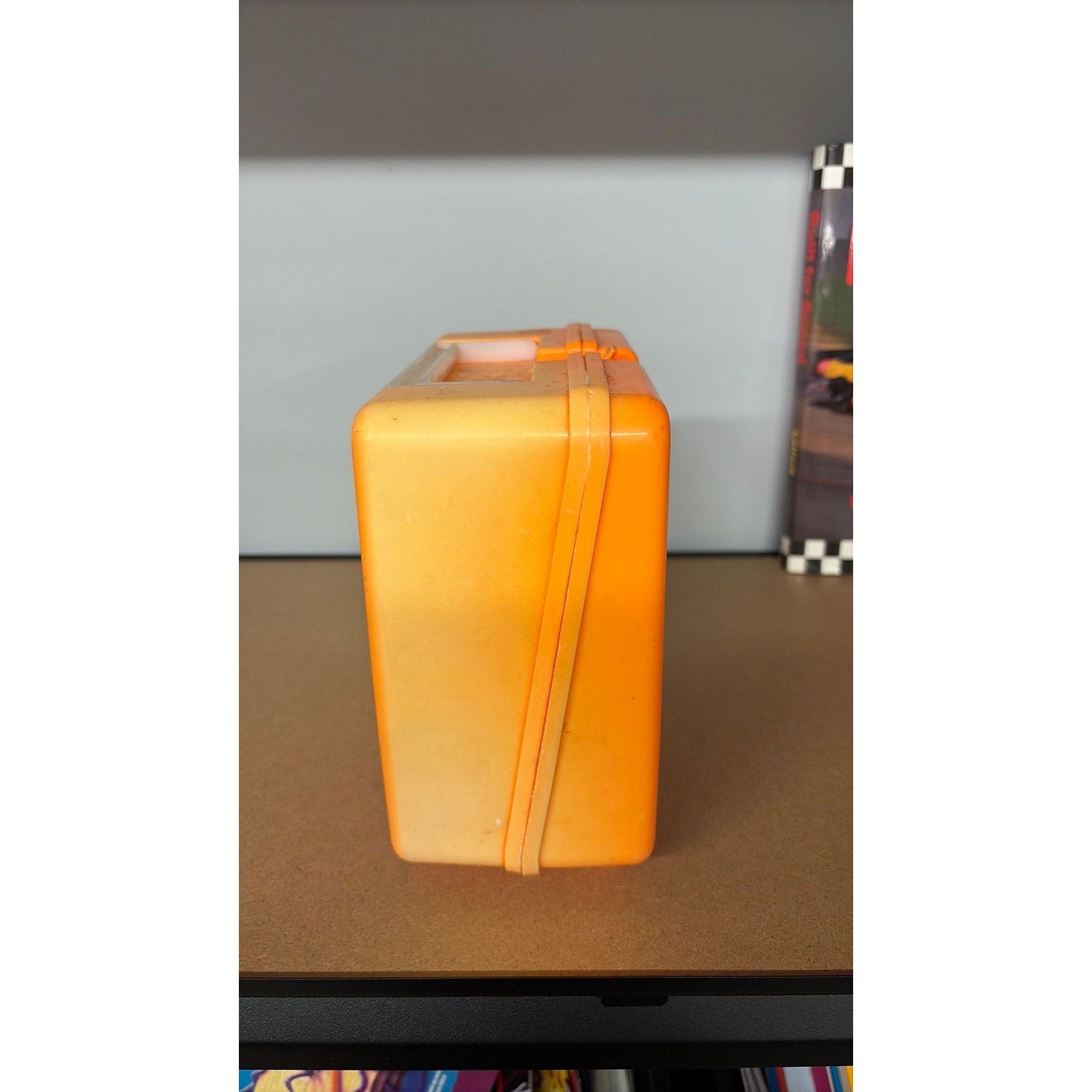 Vintage 1988 DOUBLE DARE Orange Plastic Lunchbox Thermos Brand MTV - No Thermos