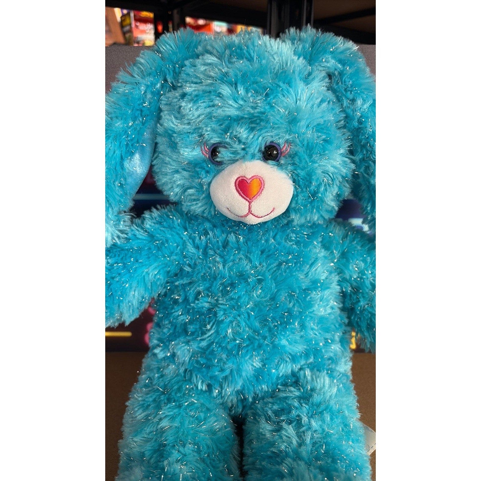 P3- Build A Bear BAB Disney Shake It Up Blue Silver Sparkle Easter Bunny Rabbit