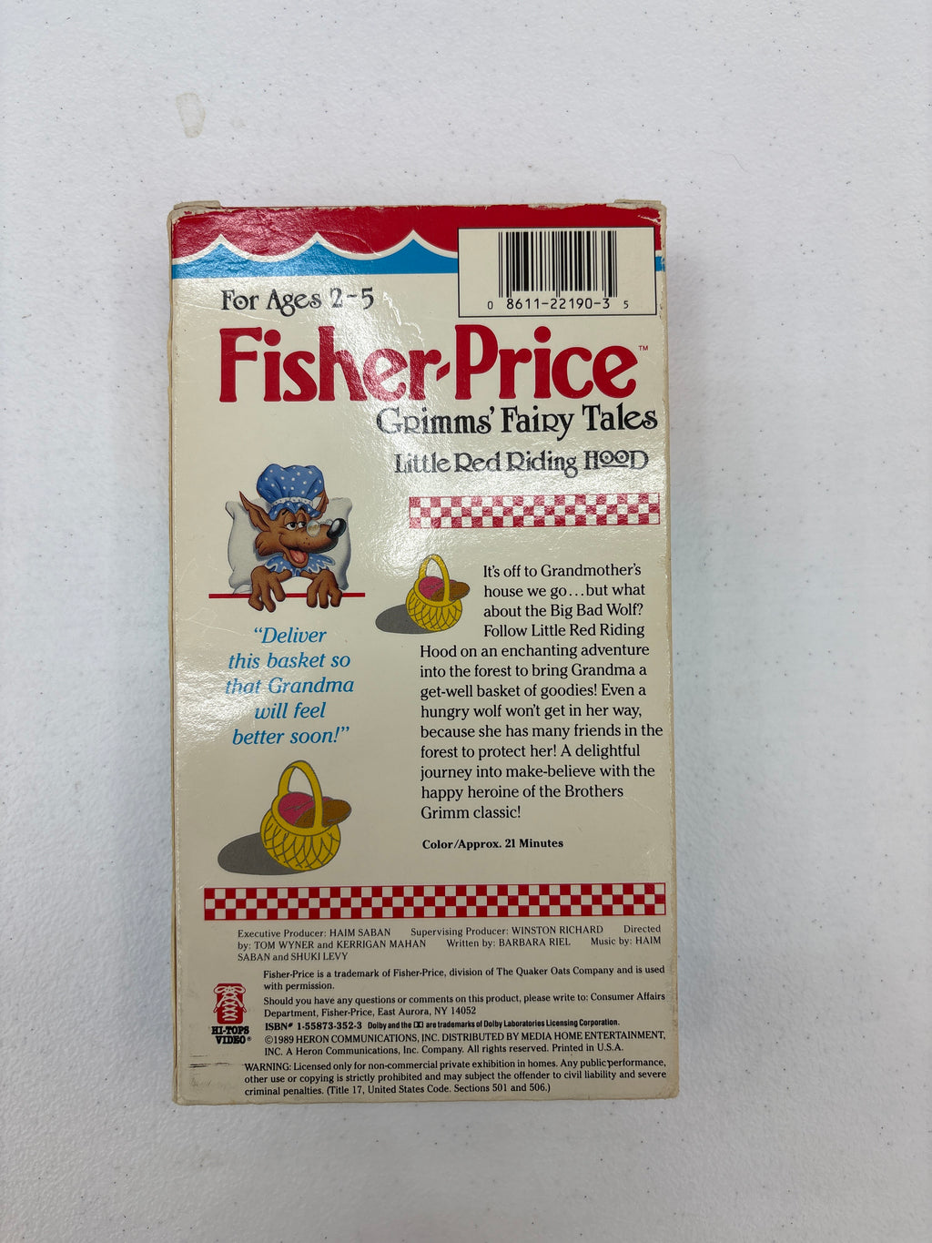 Grimms Fairy Tales: Little Red Riding Hood (VHS, 1989)