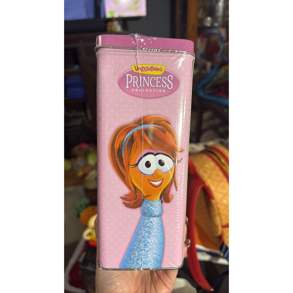 Veggie Tales Princess Collection DVD 4-Disc Set Collectible Pink Tin - New