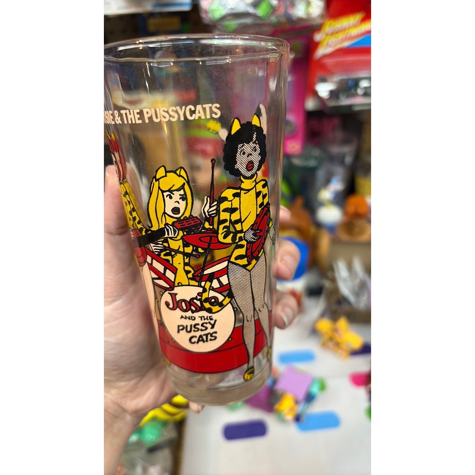 1977 Pepsi JOSIE & THE PUSSYCATS VG Glass Tumbler Cartoon Hanna Barbera