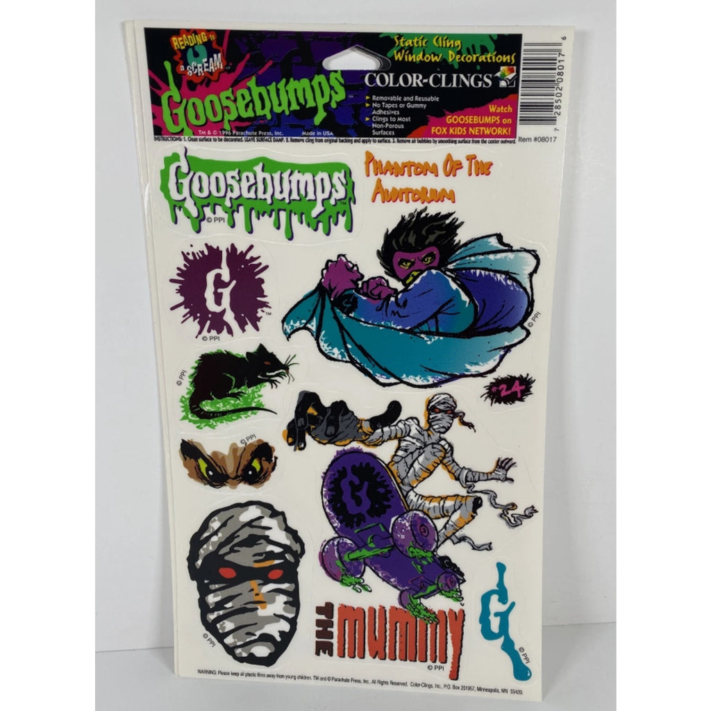 1996 Goosebumps NEW Window Clings Decal RL Stine Halloween NOS 4 Style