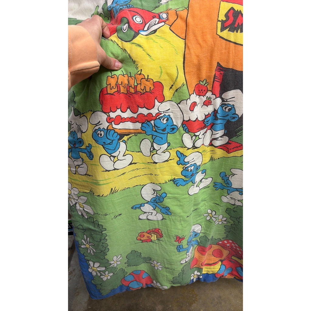Vintage The Smurfs Sleeping Bag 1980's  - Working Zippers - Some Wear - B4