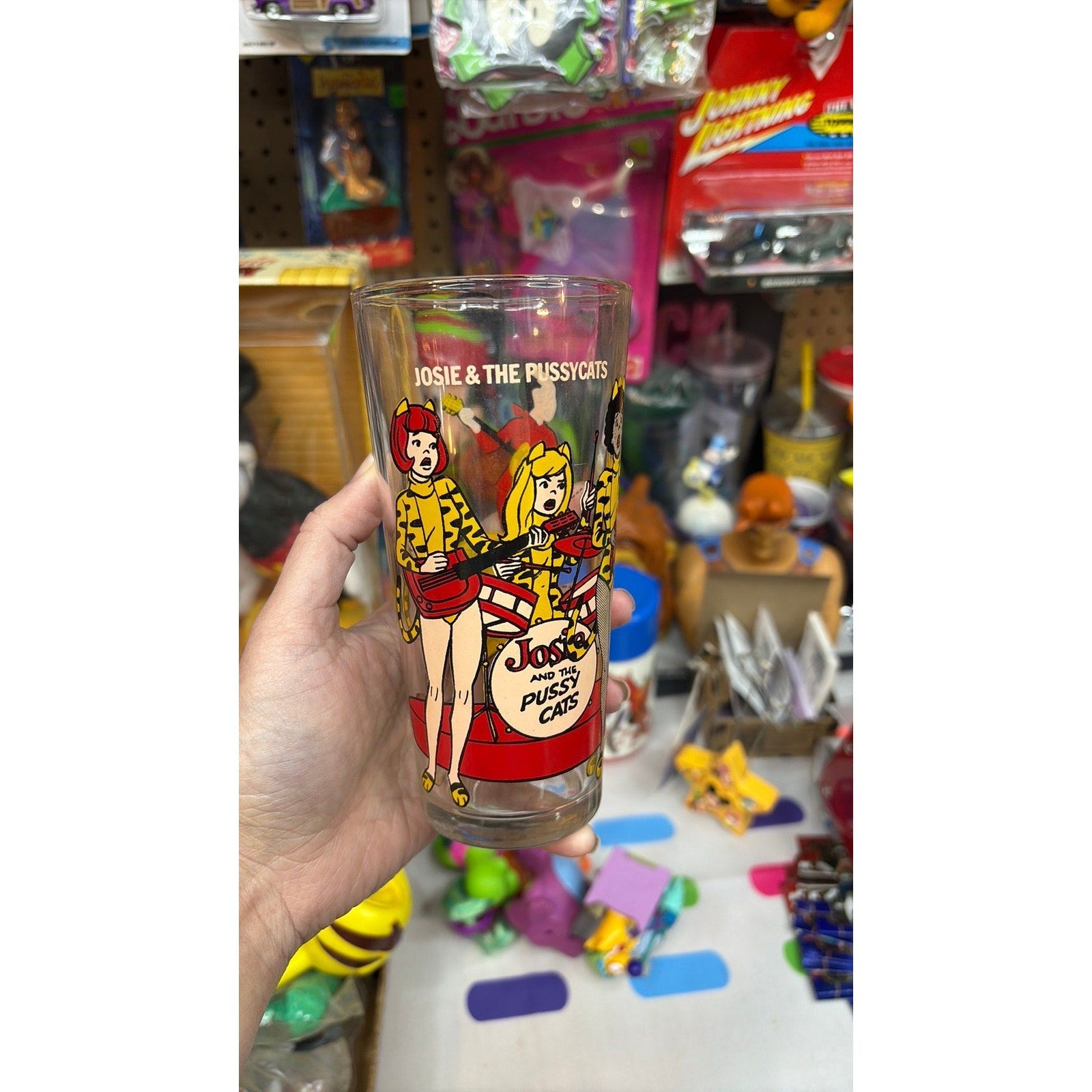 1977 Pepsi JOSIE & THE PUSSYCATS VG Glass Tumbler Cartoon Hanna Barbera