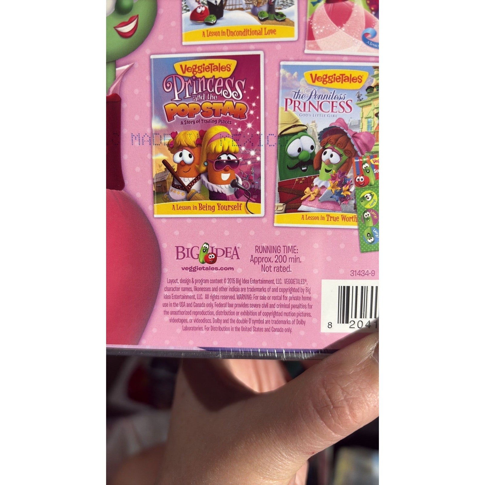 Veggie Tales Princess Collection DVD 4-Disc Set Collectible Pink Tin - New