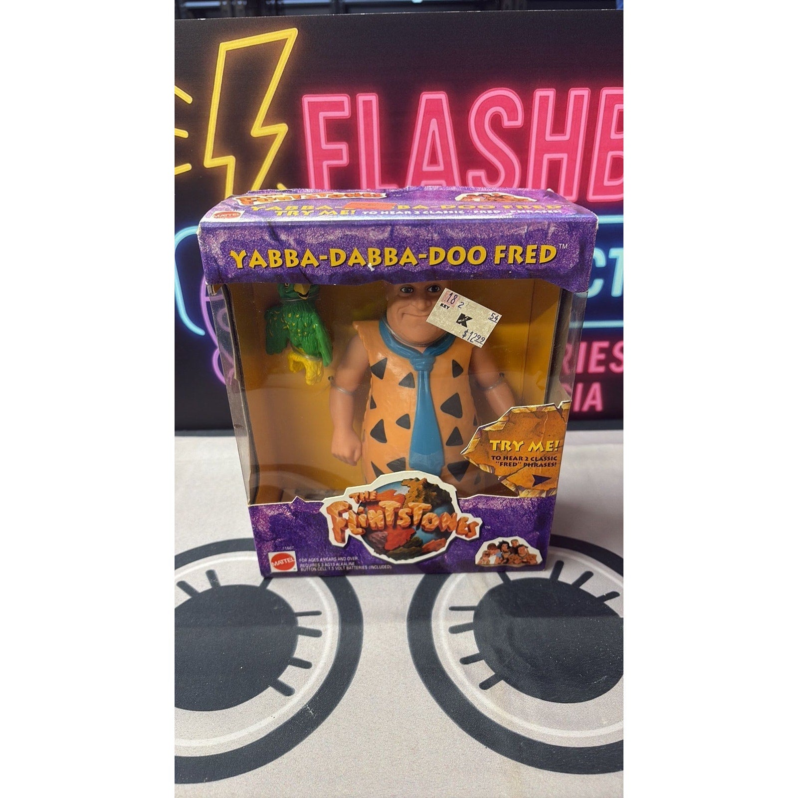 8D- The Flintstones Yabba-Dabba-Doo Fred Action Figure 1993 Mattel “SEALED IN BOX”