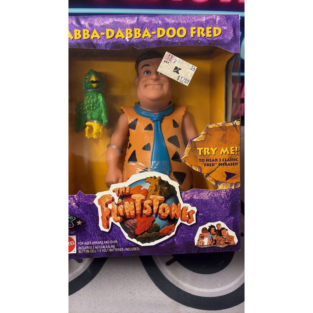 8D- The Flintstones Yabba-Dabba-Doo Fred Action Figure 1993 Mattel “SEALED IN BOX”