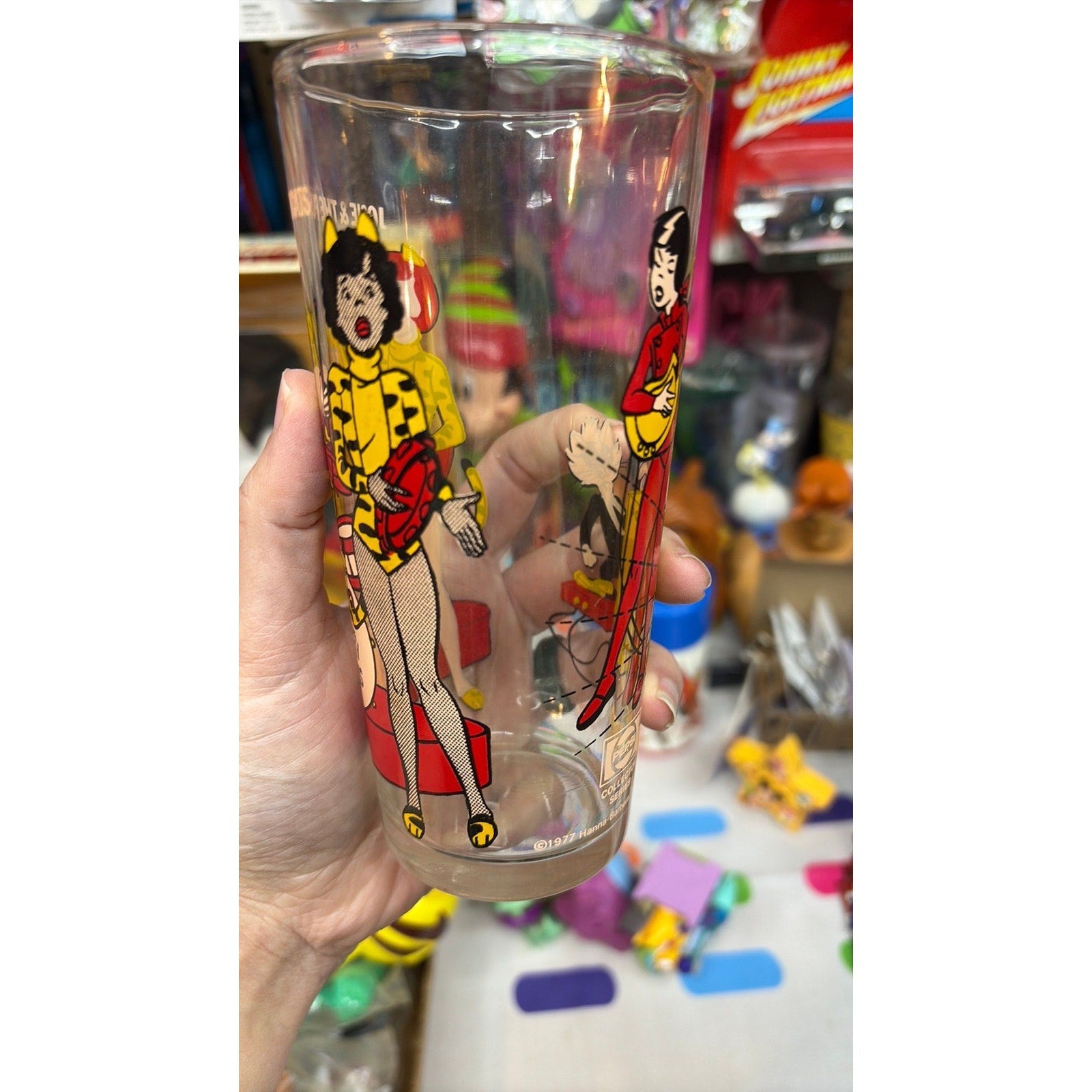 1977 Pepsi JOSIE & THE PUSSYCATS VG Glass Tumbler Cartoon Hanna Barbera