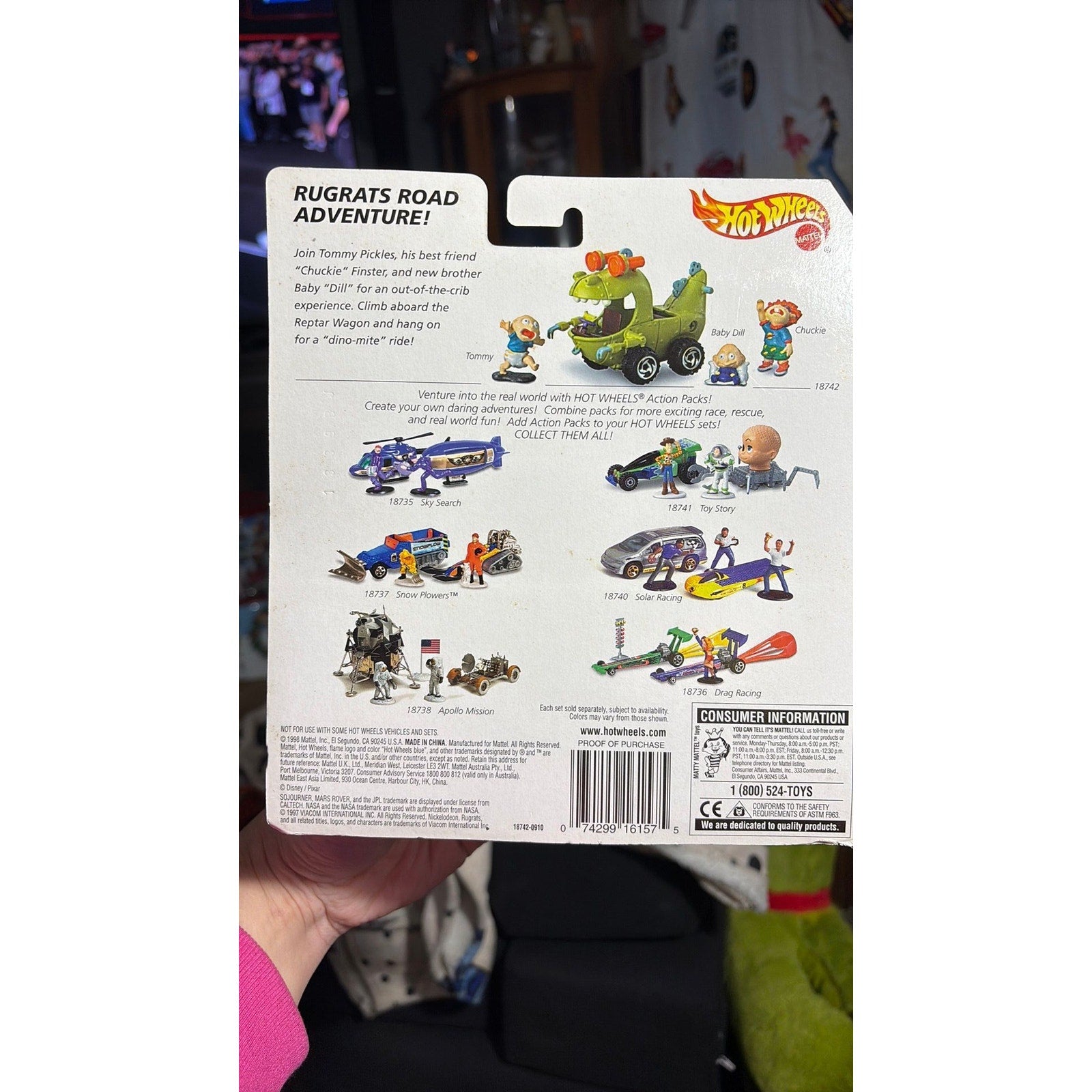 1998 Hot Wheels Action Pack The Rugrats Movie Reptar and Tommy Pickles Vintage