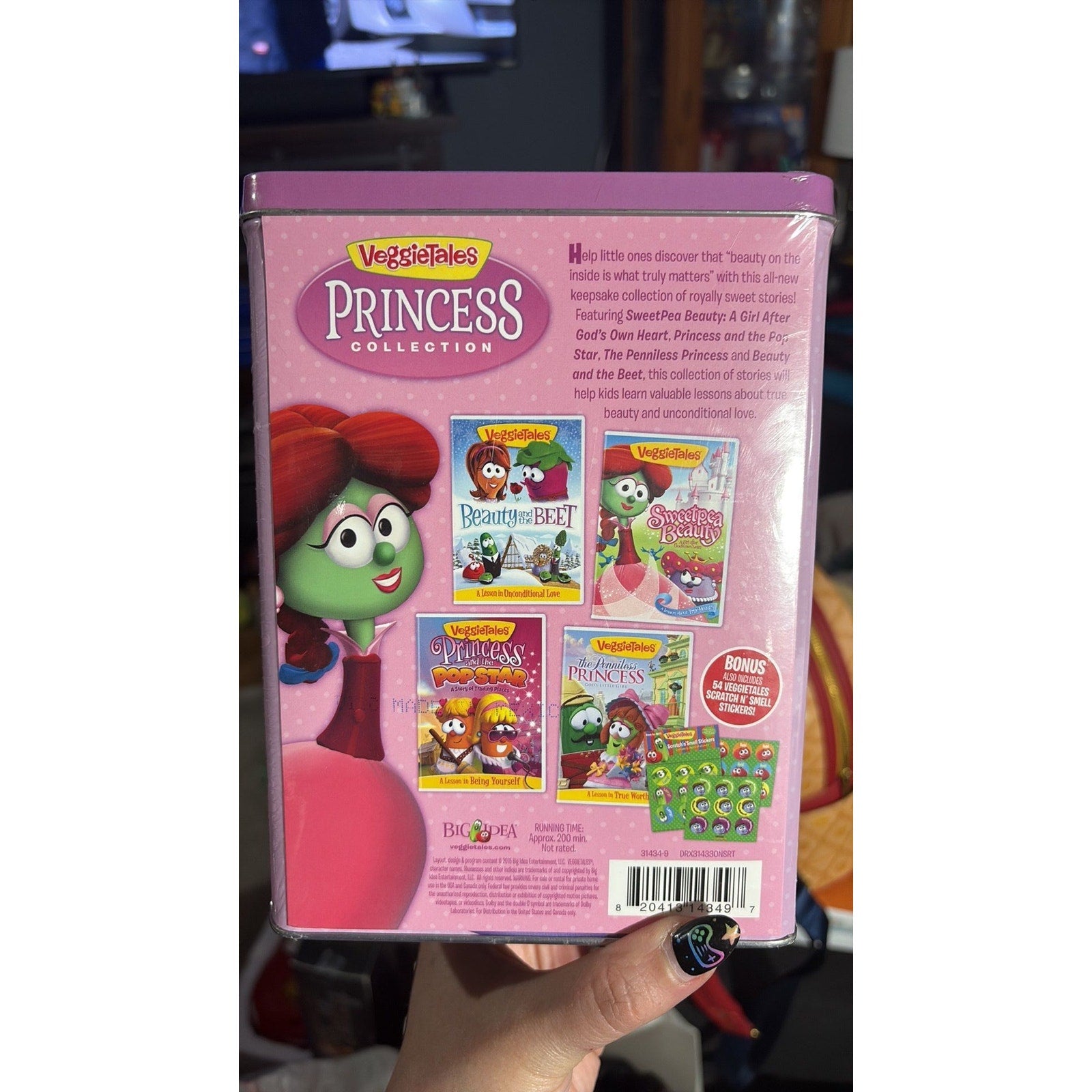 Veggie Tales Princess Collection DVD 4-Disc Set Collectible Pink Tin - New