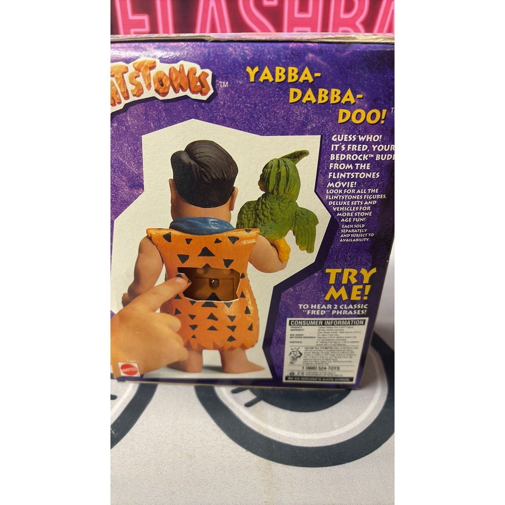 8D- The Flintstones Yabba-Dabba-Doo Fred Action Figure 1993 Mattel “SEALED IN BOX”