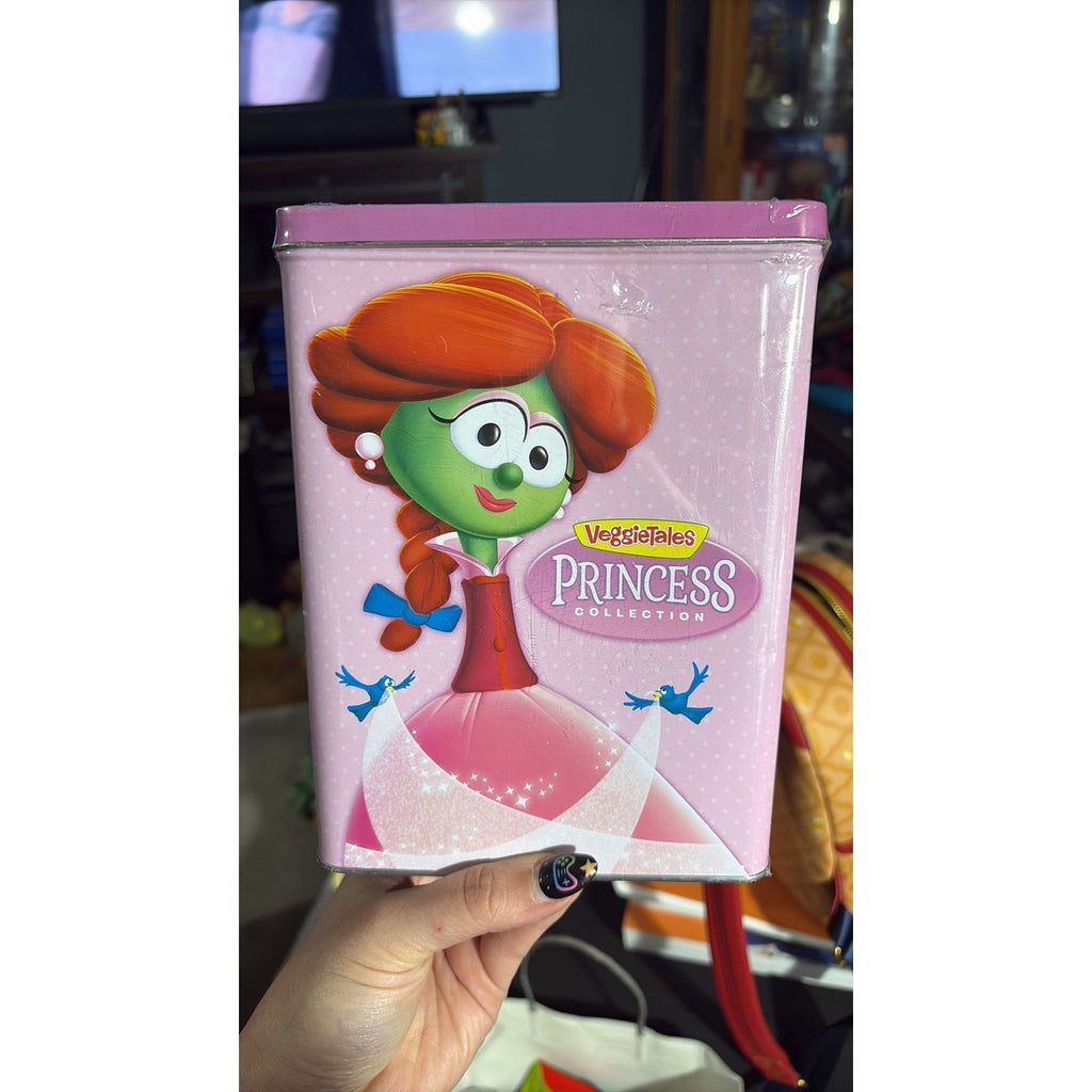 Veggie Tales Princess Collection DVD 4-Disc Set Collectible Pink Tin - New