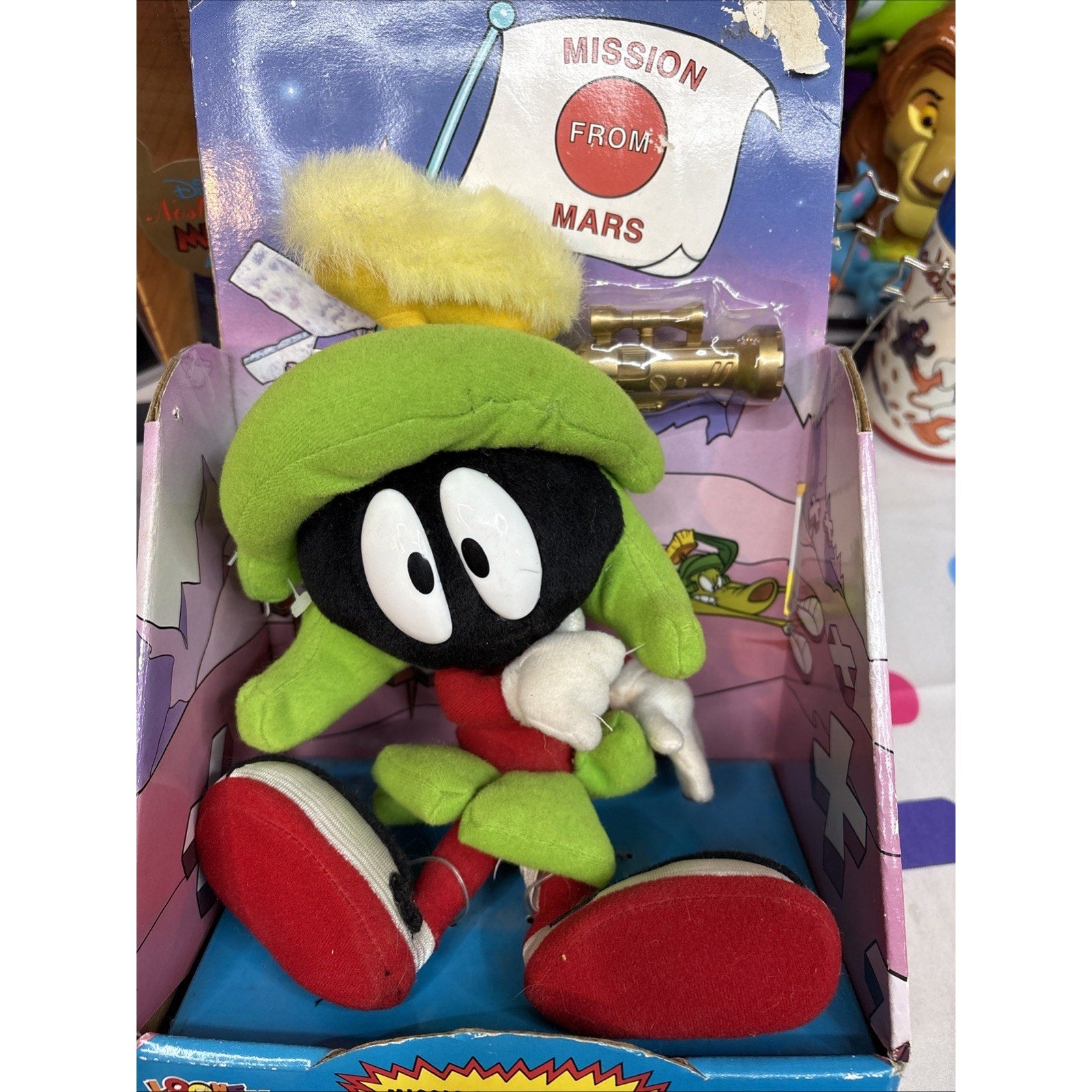1995 Rare Warner Bros Marvin the Martian Mission From Mars Plush Toy In Box