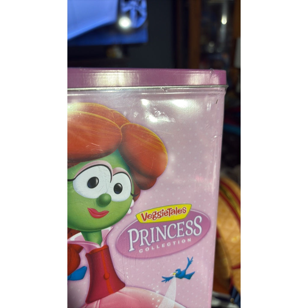 Veggie Tales Princess Collection DVD 4-Disc Set Collectible Pink Tin - New