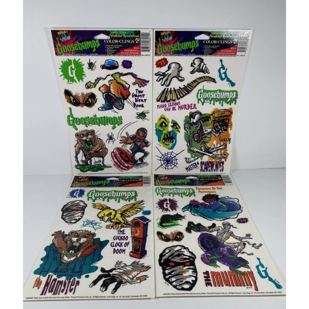 1996 Goosebumps NEW Window Clings Decal RL Stine Halloween NOS 4 Style