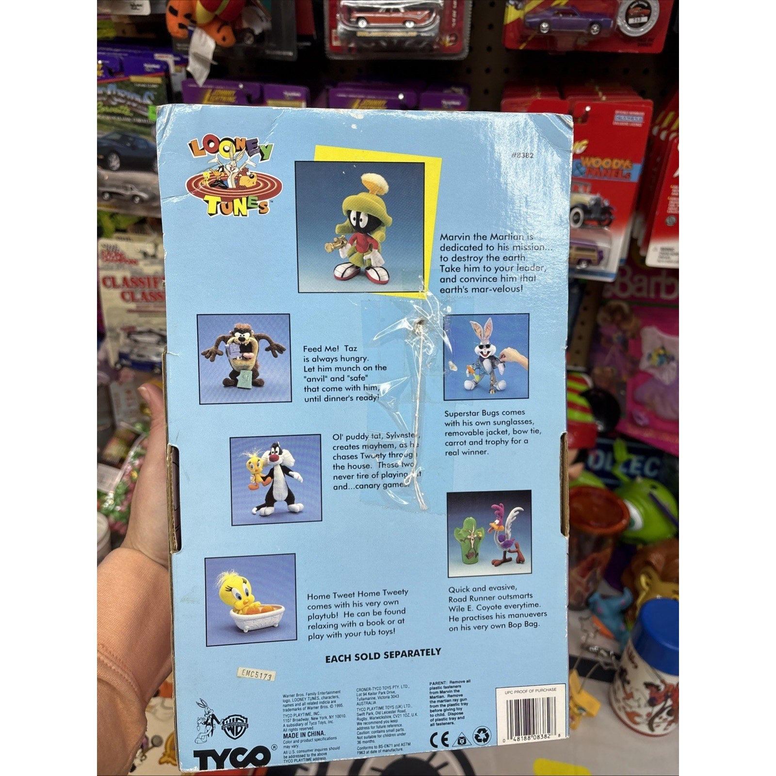 1995 Rare Warner Bros Marvin the Martian Mission From Mars Plush Toy In Box