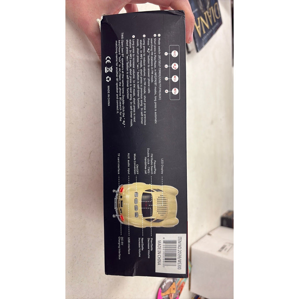 Bluetooth Speaker Car WS-300SL MUSIC CAR Speaker USB RECHARGEABLE FM Radio tf