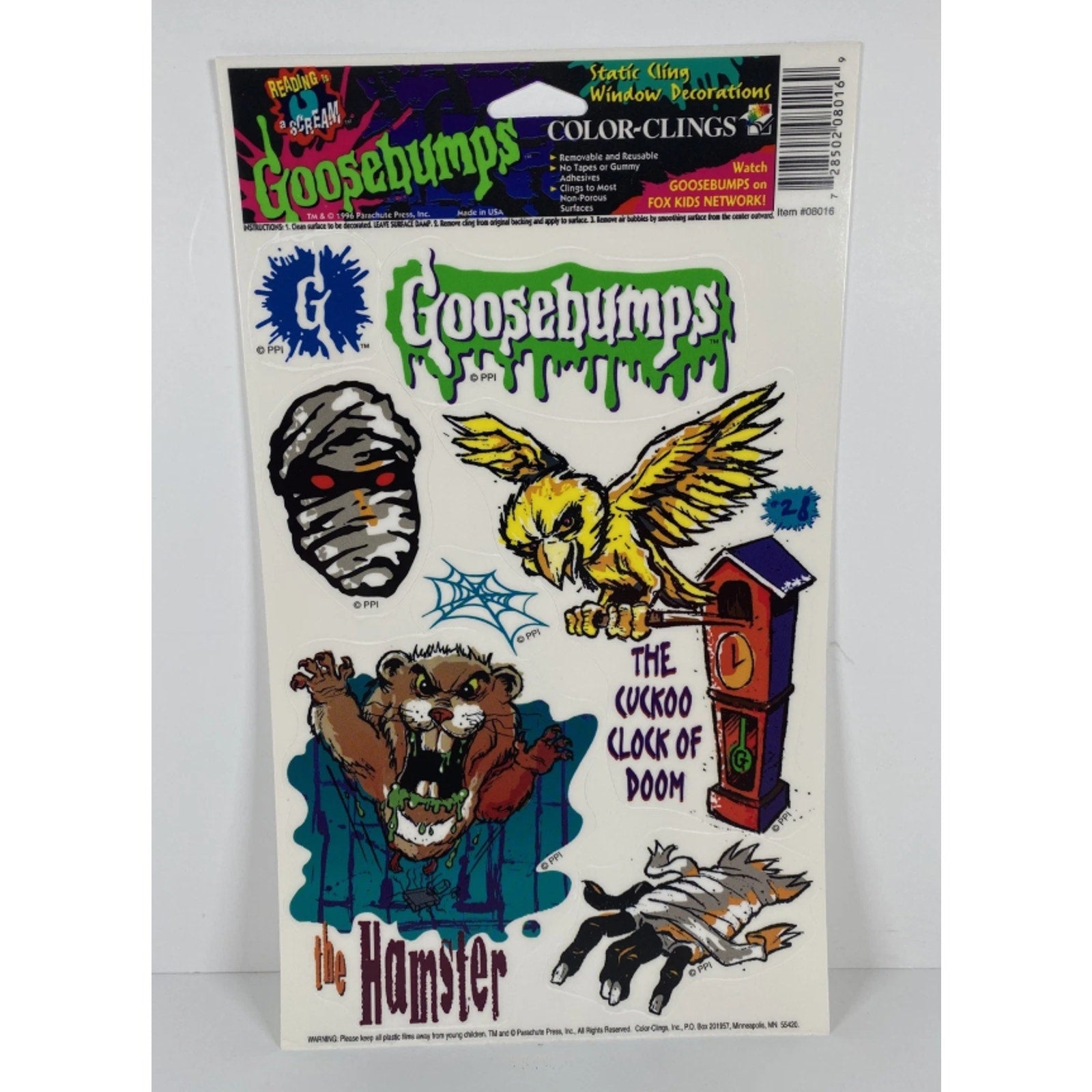 1996 Goosebumps NEW Window Clings Decal RL Stine Halloween NOS 4 Style