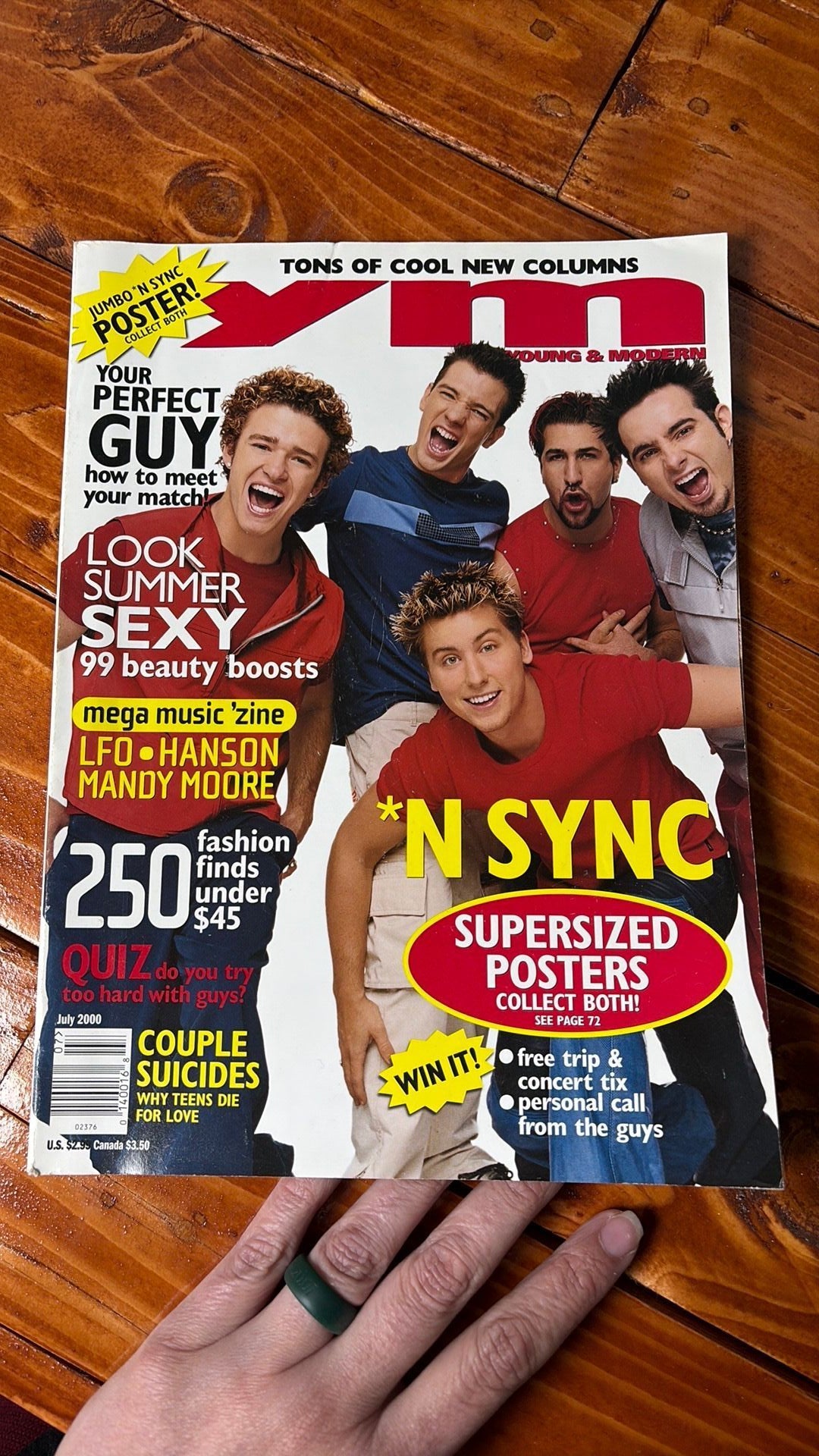 B3- 2000 JULY YOUNG & MODERN YM MAGAZINE - 'NSYNC COVER - JUSTIN TIMBERLAKE - NO POSTERS