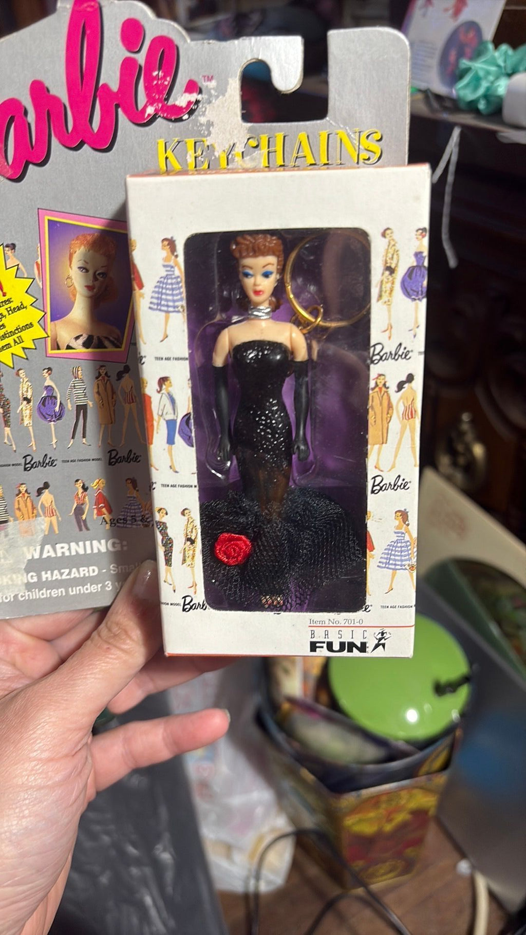 PR2 - Mattel BARBIE Brunette Solo In The Spotlight Keychain NIB 1996 Vintage