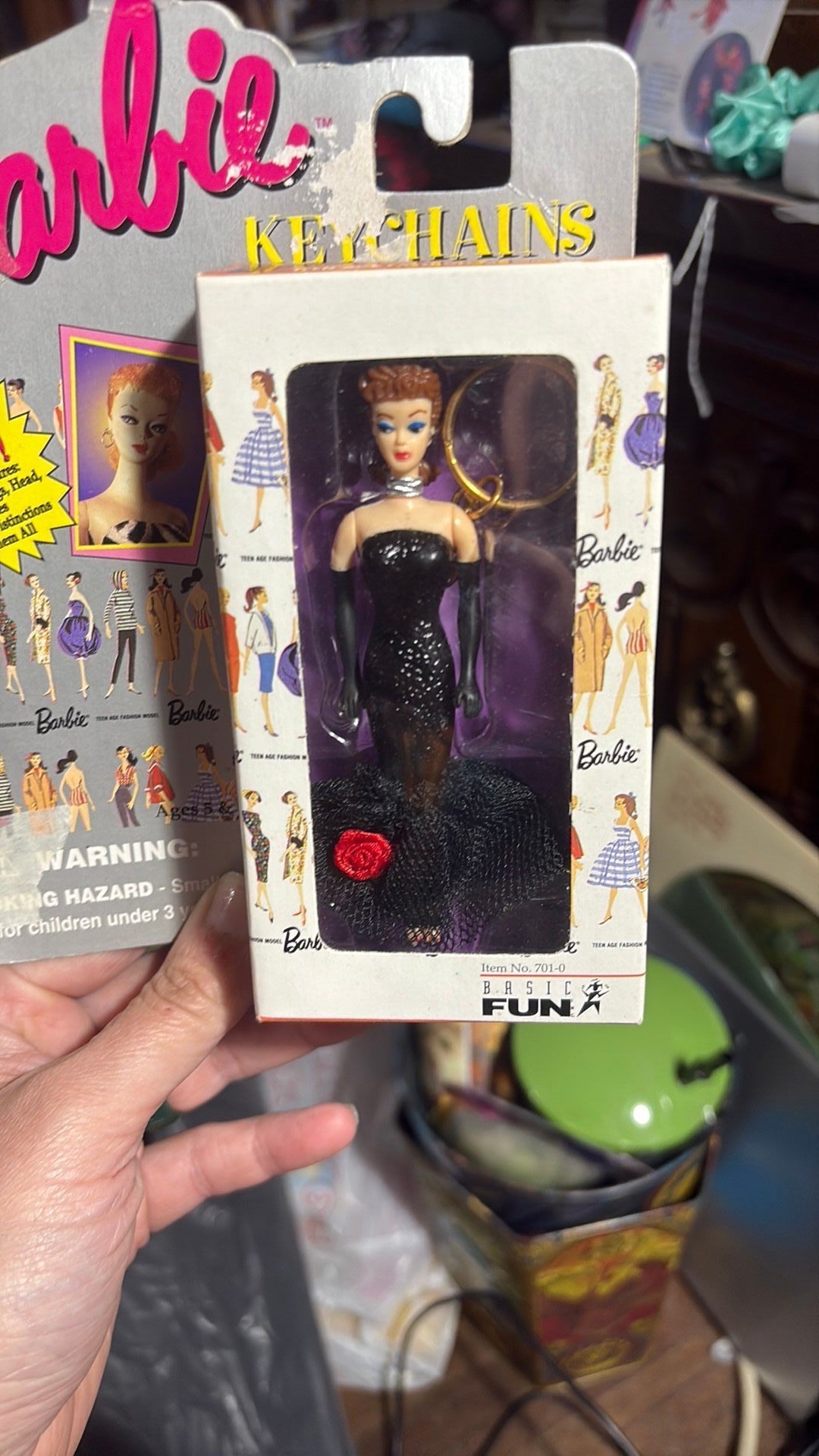 PR2 - Mattel BARBIE Brunette Solo In The Spotlight Keychain NIB 1996 Vintage