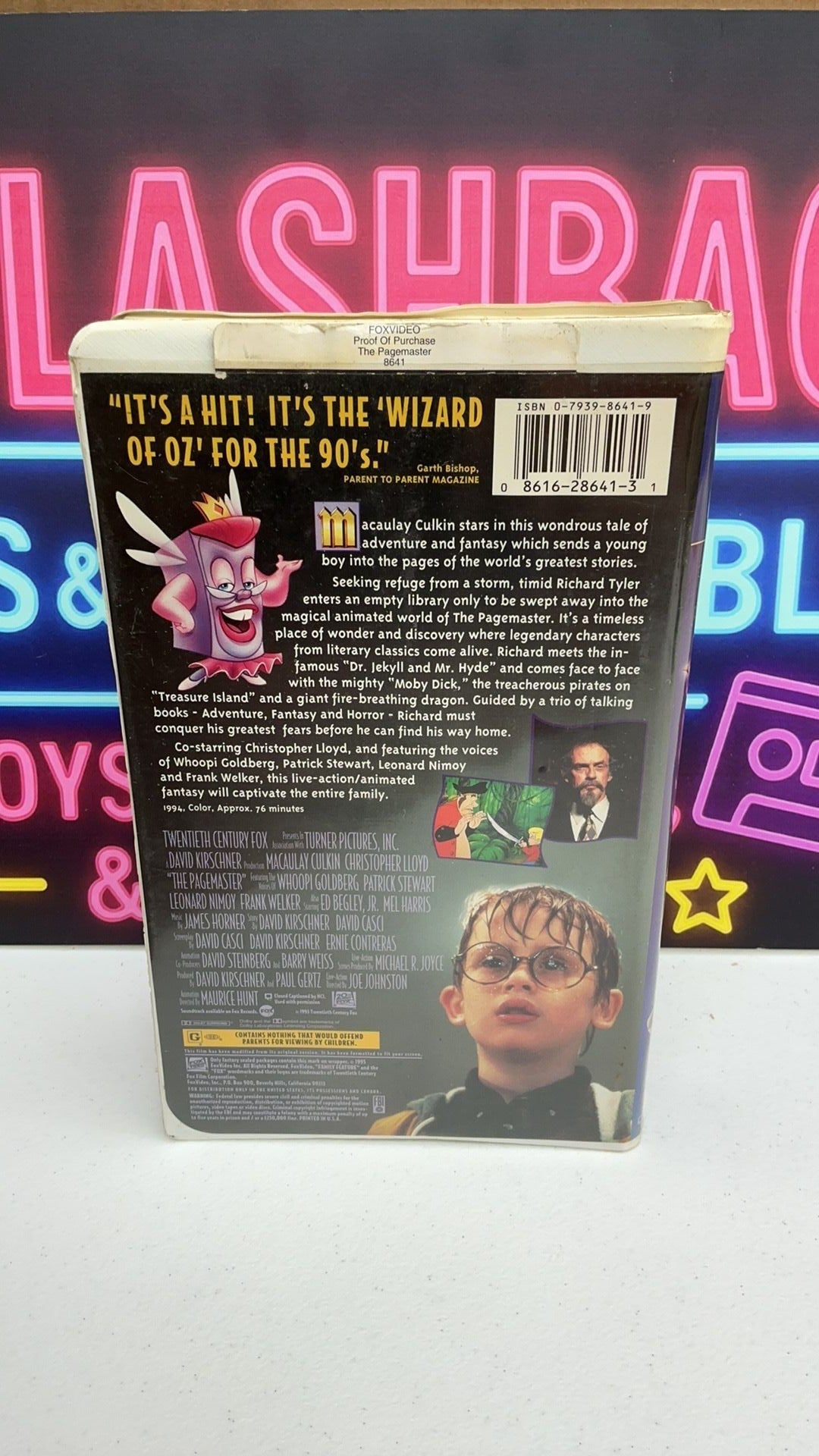 V11- The Pagemaster VHS Tape 1995 Clamshell Case VTG Macaulay Culkin Movie USED