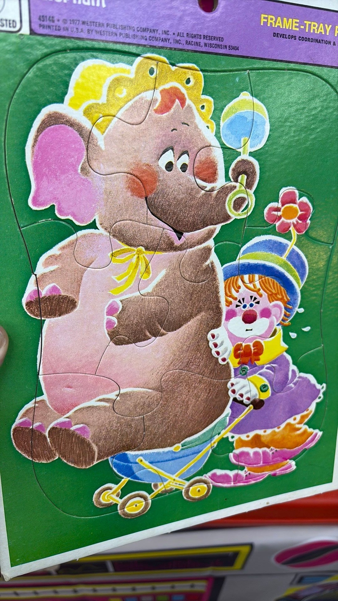 3C - Whitman Frame Tray Puzzle Circus Elephant & Clown 9 Pieces Vintage 1977