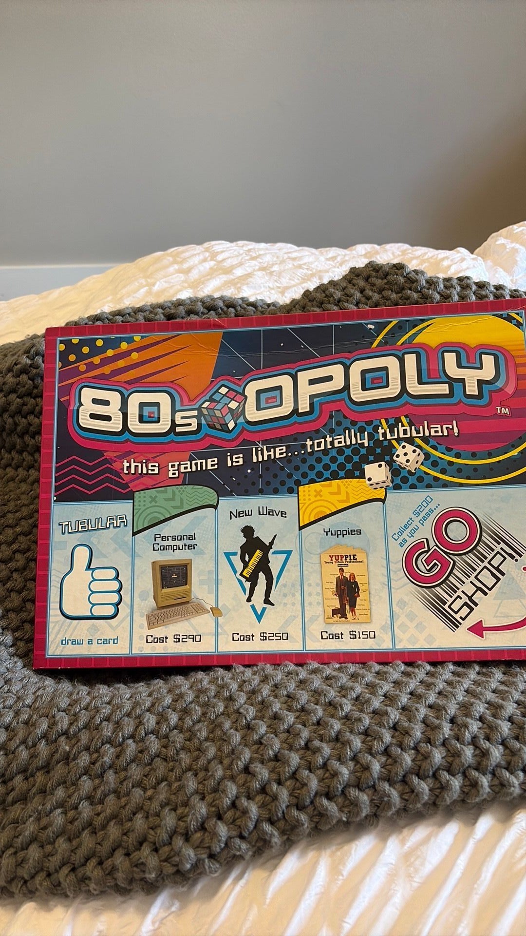 6A- Monopoly 80s-Opoly Edition Board Game Outset Media NEW - Read