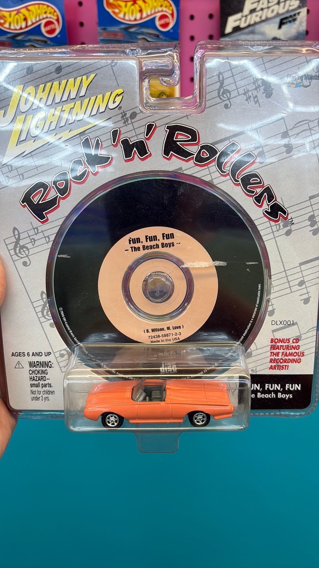 PW- 2000 Johnny Lightning Rock ‘n’ Rollers T-Bird with The Beach Boys Fun Fun Fun CD NIB