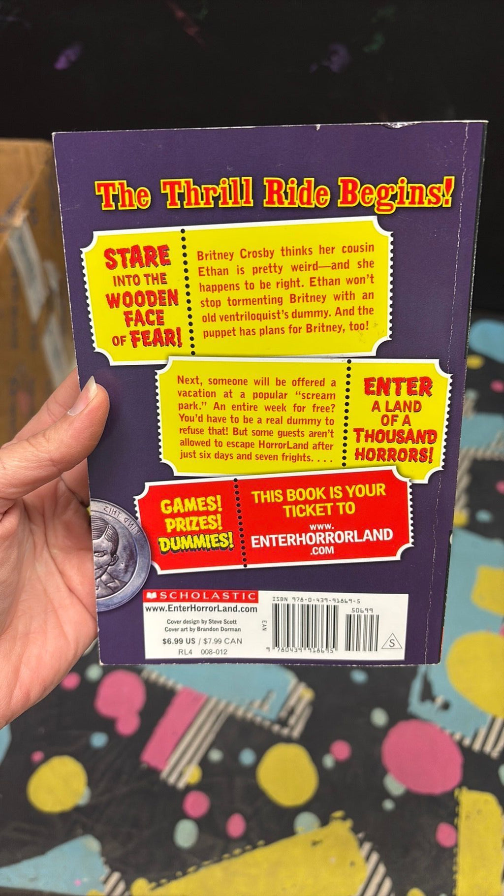 4B - R.L. Stine Goosebumps, Horrorland, Revenge Of The Living Dummy,  2008 Scholastic