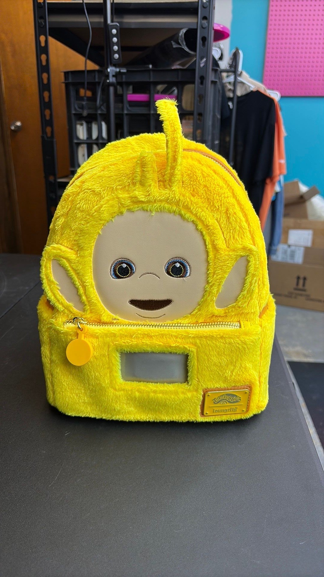 Loungefly Teletubbies Laa-Laa Mini Backpack Yellow Fuzzy Light Up Rechargeable