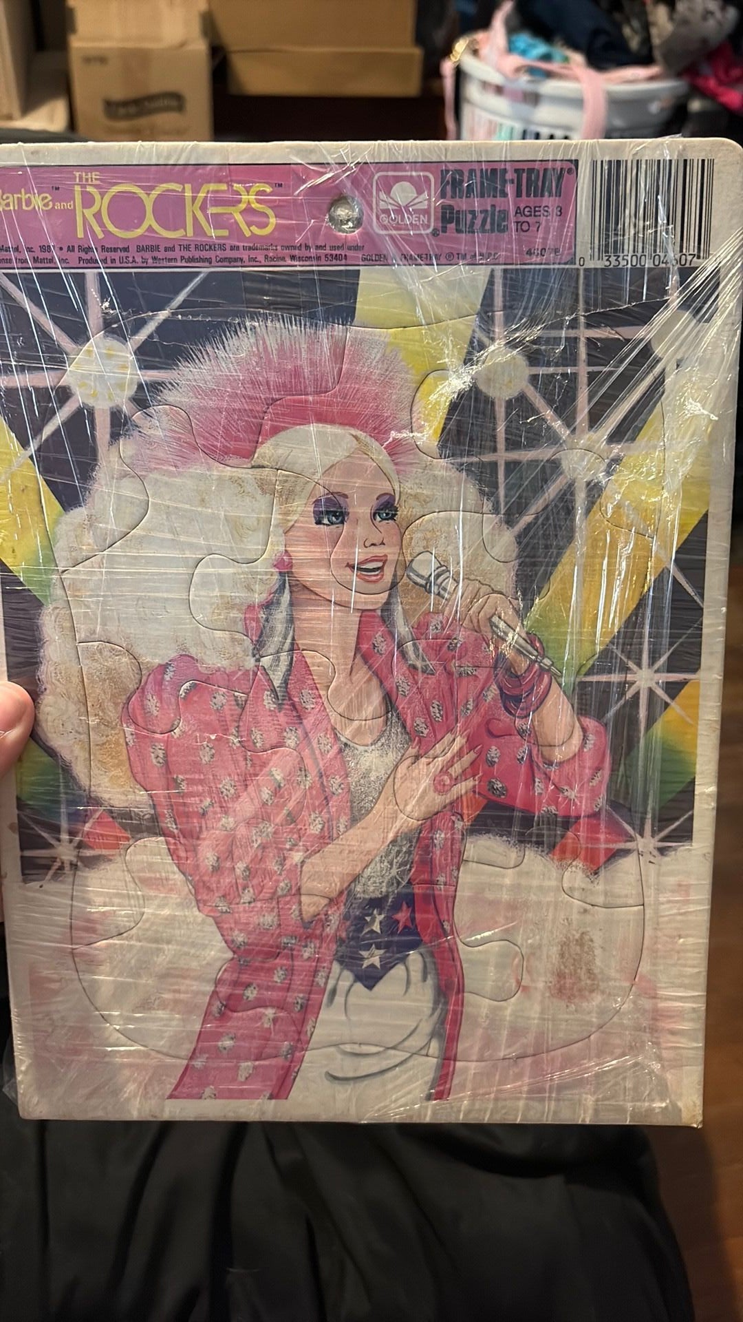 4B- Barbie And The Rockers Frame Tray Puzzle Golden #4607B Vintage 1987
