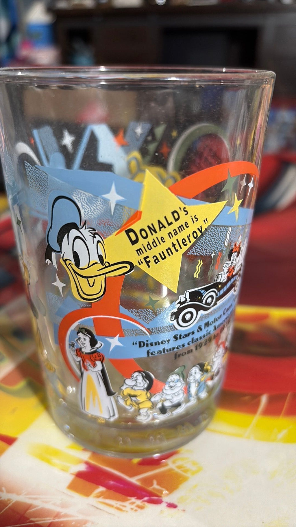 McDonald’s Walt Disney World 100 Years Of Magic Glass Cup Mickey Donald Snow Wht