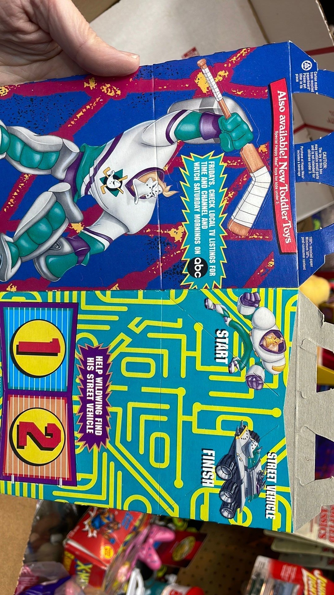 2C - Mighty Ducks-Animated Series McDonald's Happy Meal Box 1996