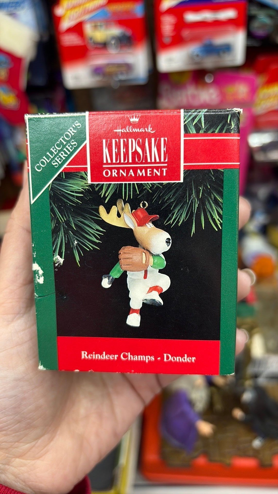 4E - 1992 Hallmark Donder Reindeer Champs #7 Handcrafted Keepsake Holiday Ornament