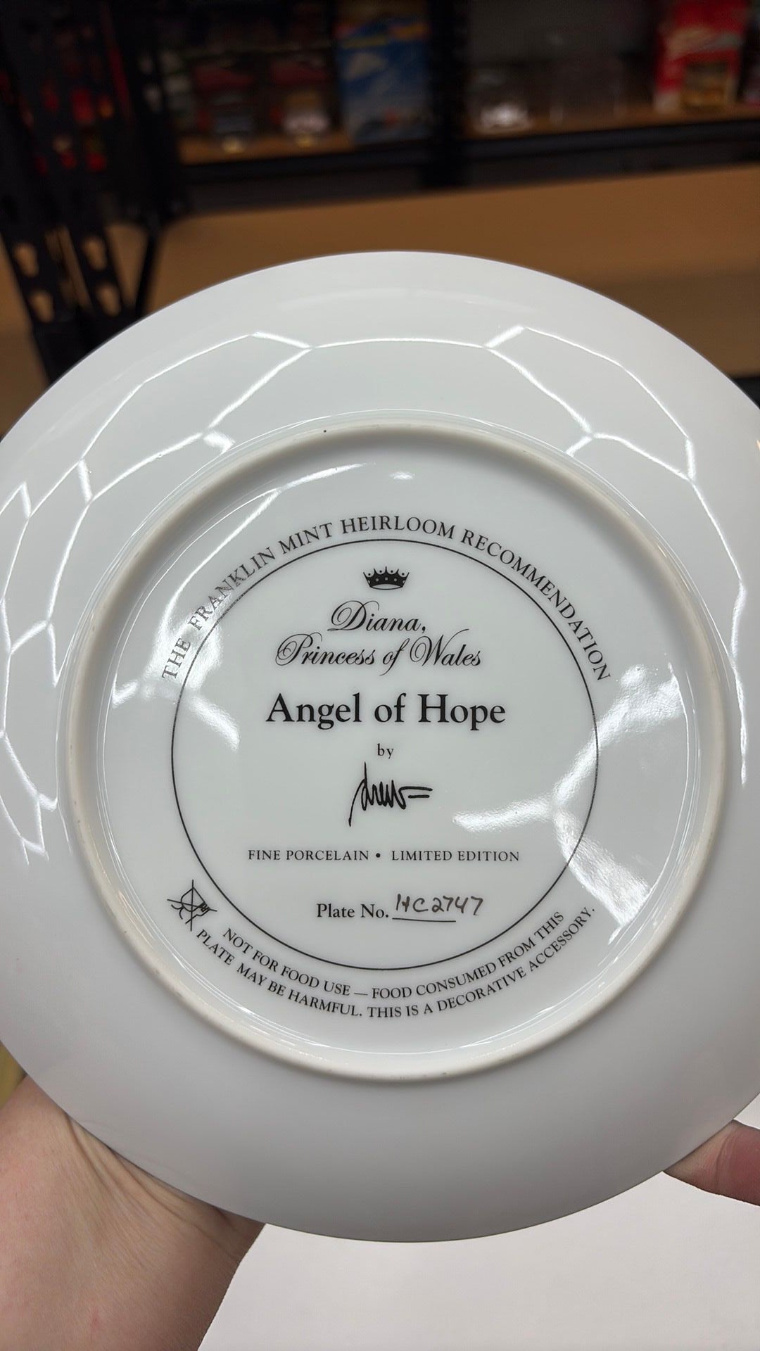 11C- Queen of Compassion Princess Diana Limited Edition Franklin Mint Plate