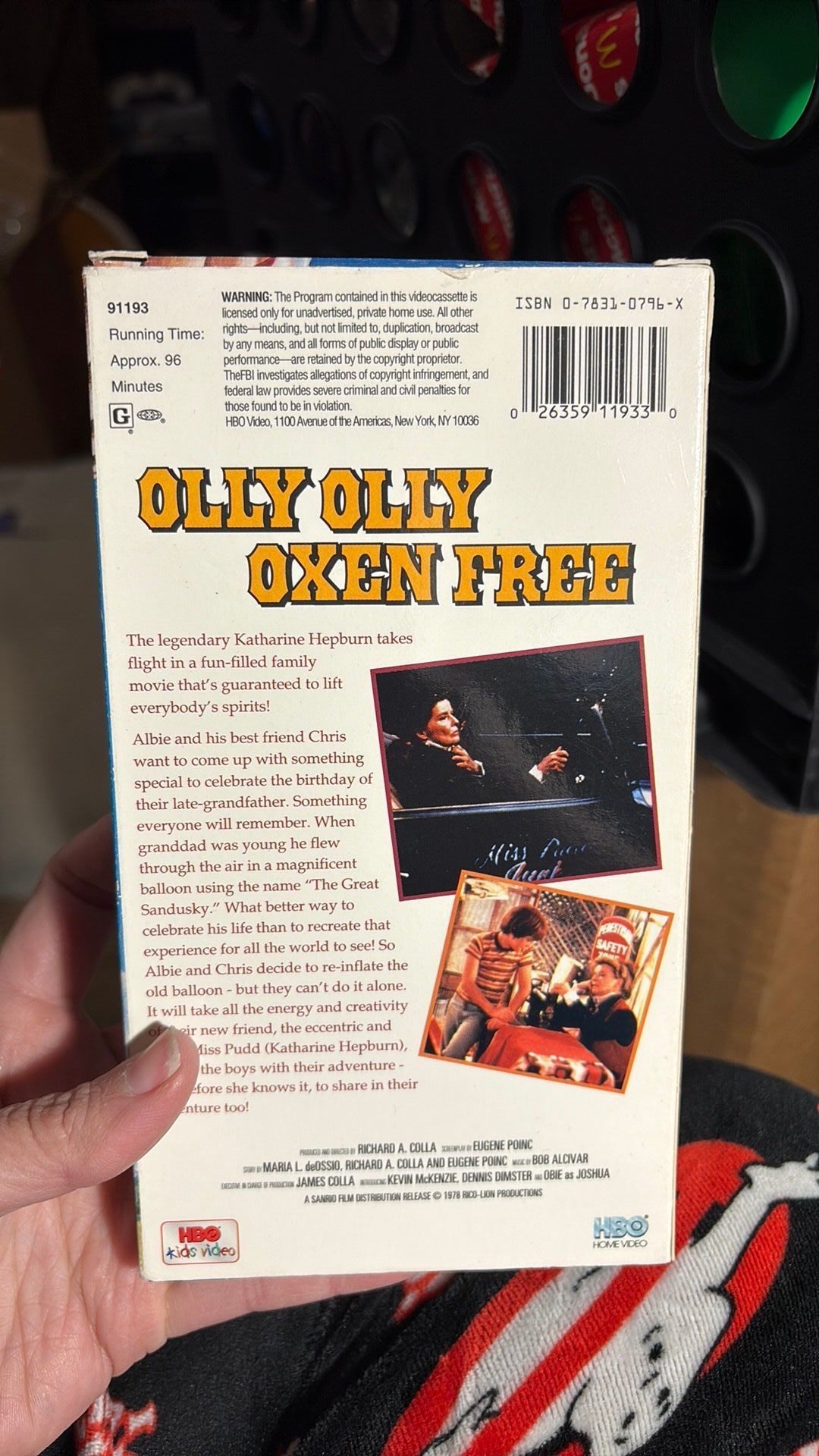 Olly Olly Oxen Free VHS Video Tape Katharine Hepburn 1978 Great Balloon Race