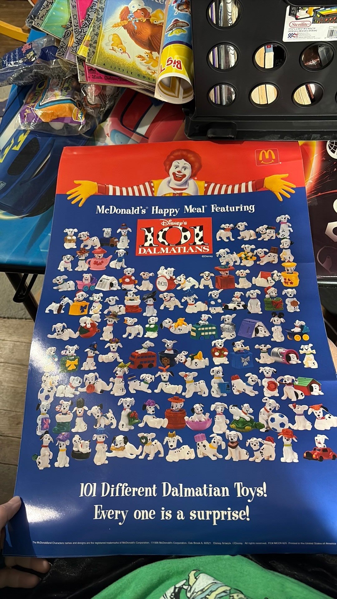 2C - Vintage 1996 McDonalds 101 Dalmatians Happy Meal Toys 14" X 22" Promo Poster