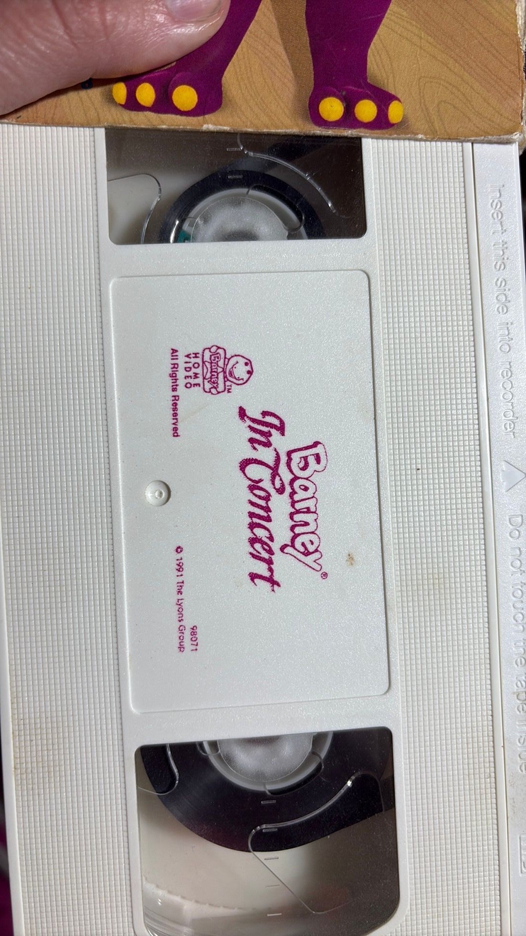 Barney & Friends Barney In Concert VHS 1991 White Tape Rare Classic Collection - case has some wear