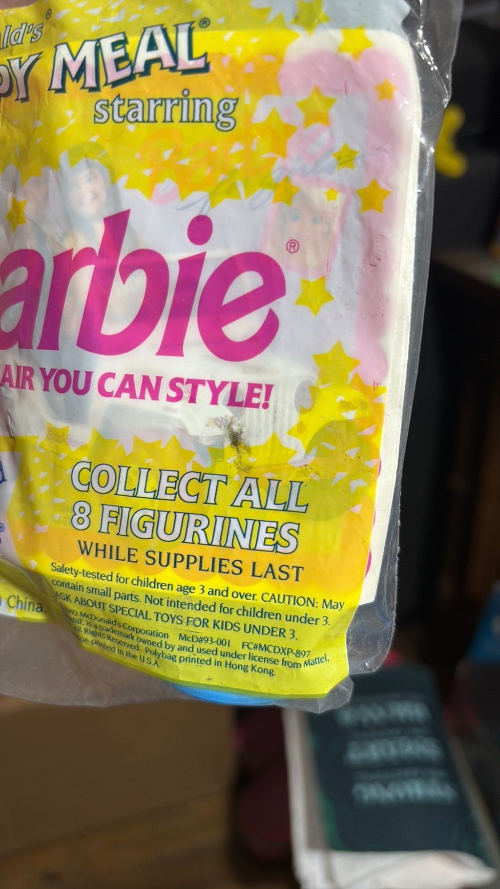 9D- 1992 Vintage McDonalds Barbie Hair You Can Style Happy Meal Hollywood Barbie