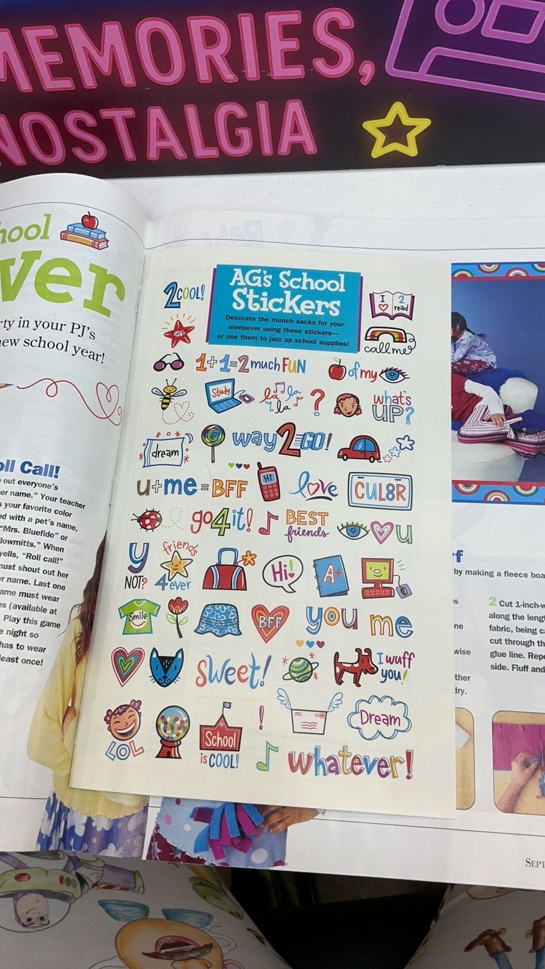 B3- Vintage American Girl Magazine Sept/Oct 2003 Stickers Intact Back-to-School