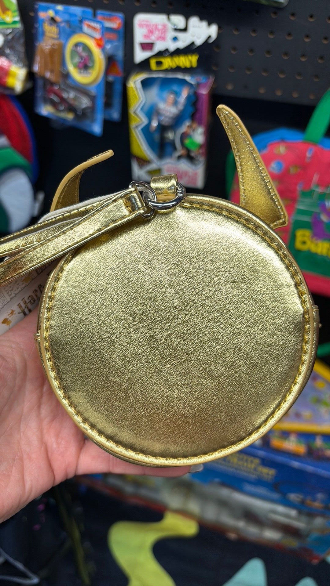 12A- Miniso Harry Potter Golden Snitch Clutch Purse Gold Quidditch Purse NWT New