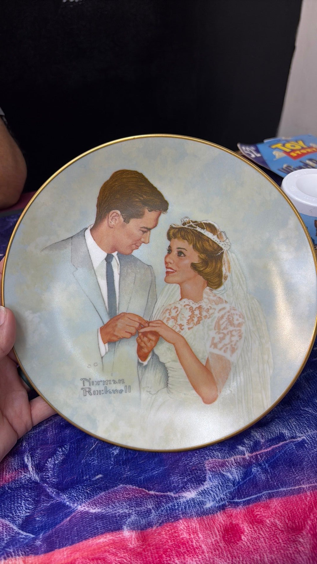 11B- 1979 Vtg. Norman Rockwell "Bride and Groom" collector plate, American Family Series,