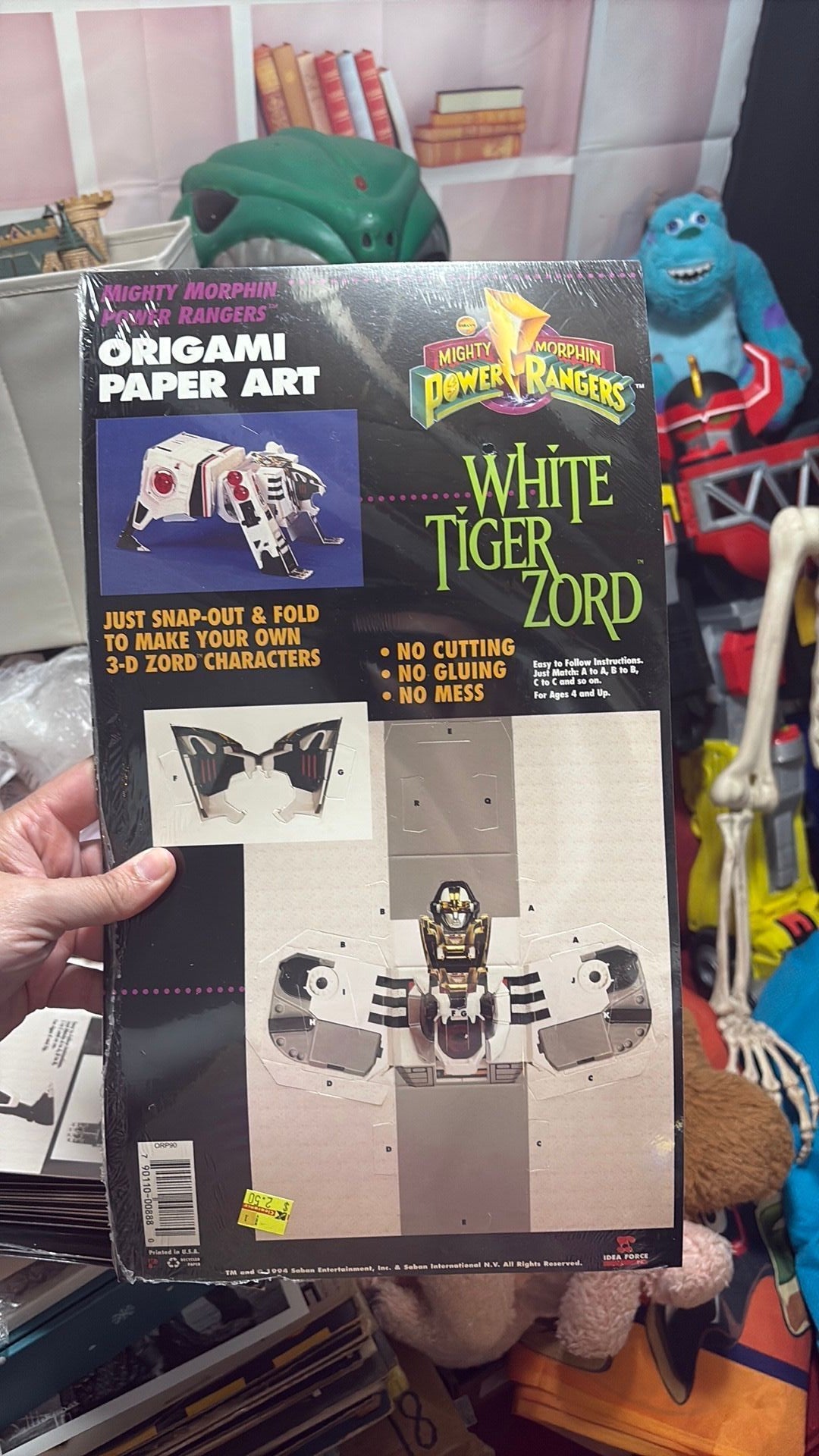 Vintage 1994 Power Rangers White Tiger Zord Origami Paper Art NEW FACTORY SEALED