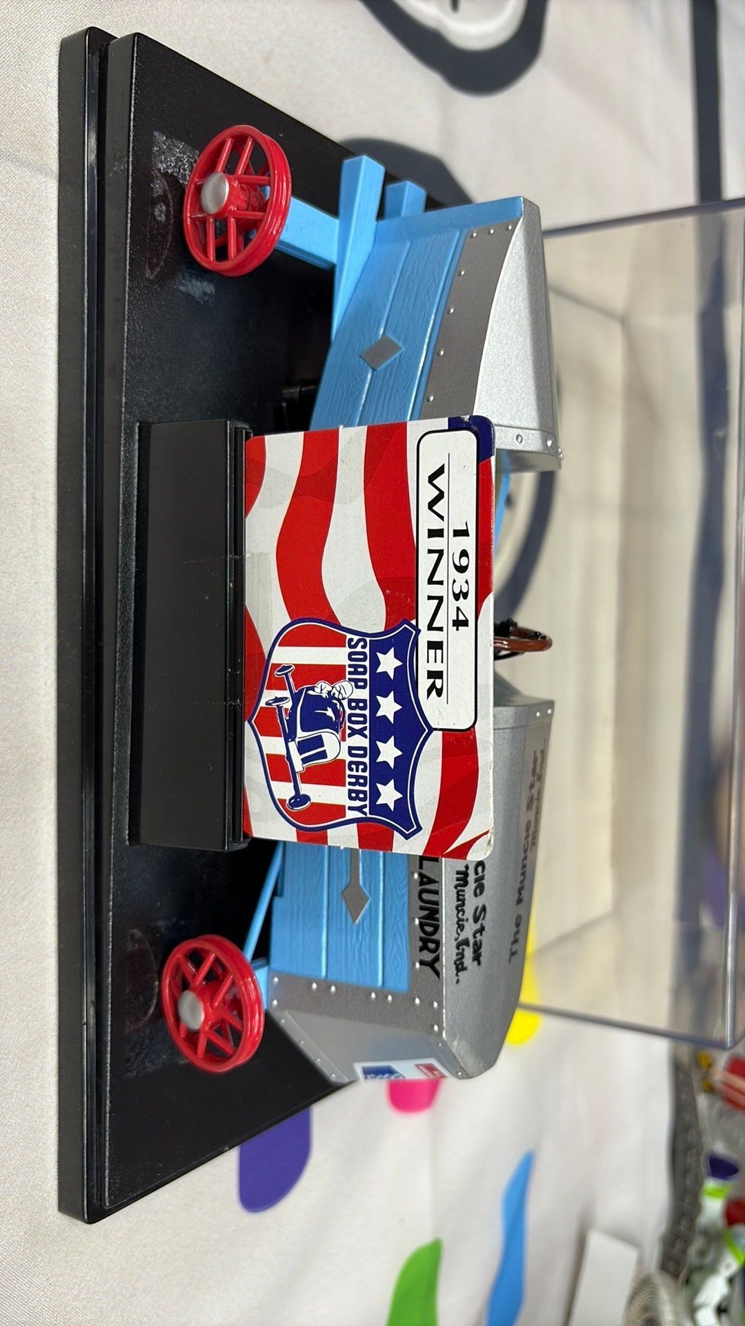 Nylint soap box derby car 1934 diecast Evers Laundry Muncie Star 1934 winner