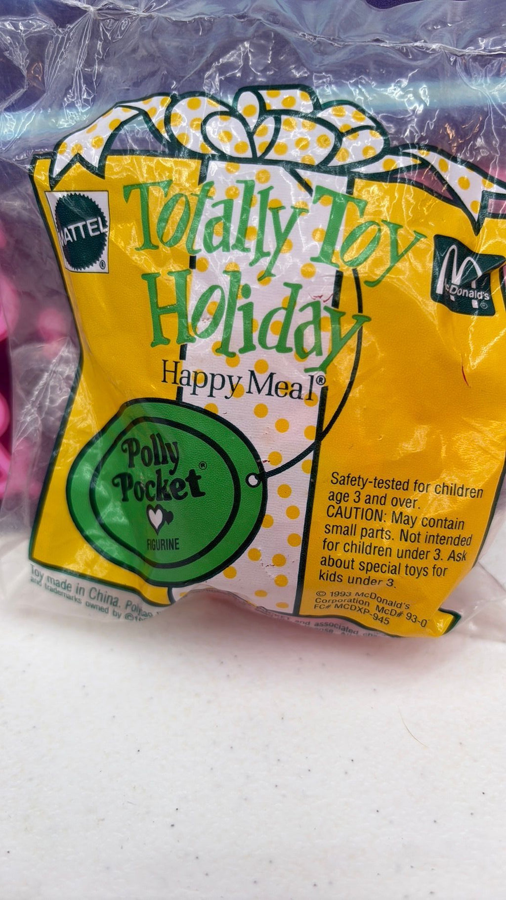 9B- McDonalds Polly Pocket Toy Mattel 1993 Totally Toy Holiday Christmas Happy Meal