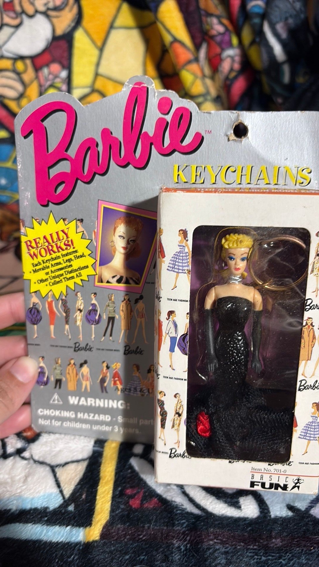 PR2- 1995 Mattel Basic Fun Barbie Keychain Original Barbie Introduced 1959 4" Model