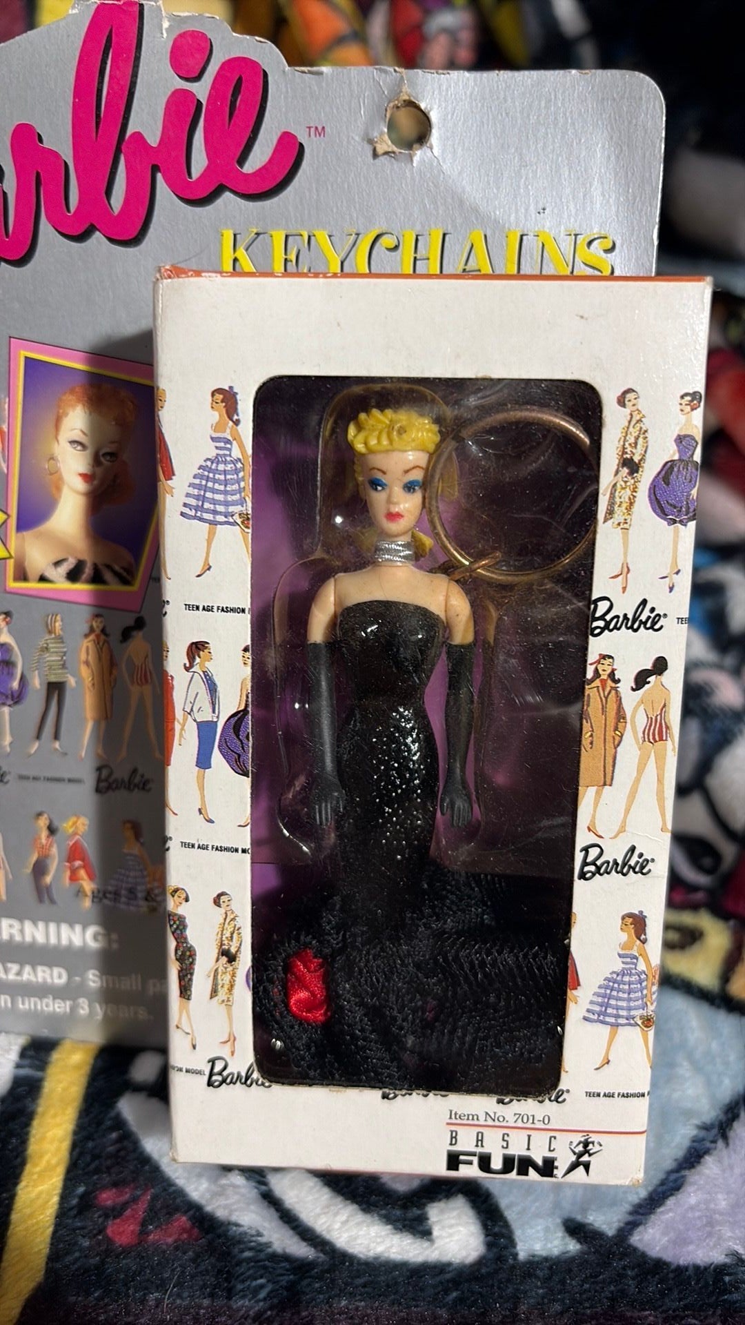 PR2- 1995 Mattel Basic Fun Barbie Keychain Original Barbie Introduced 1959 4" Model