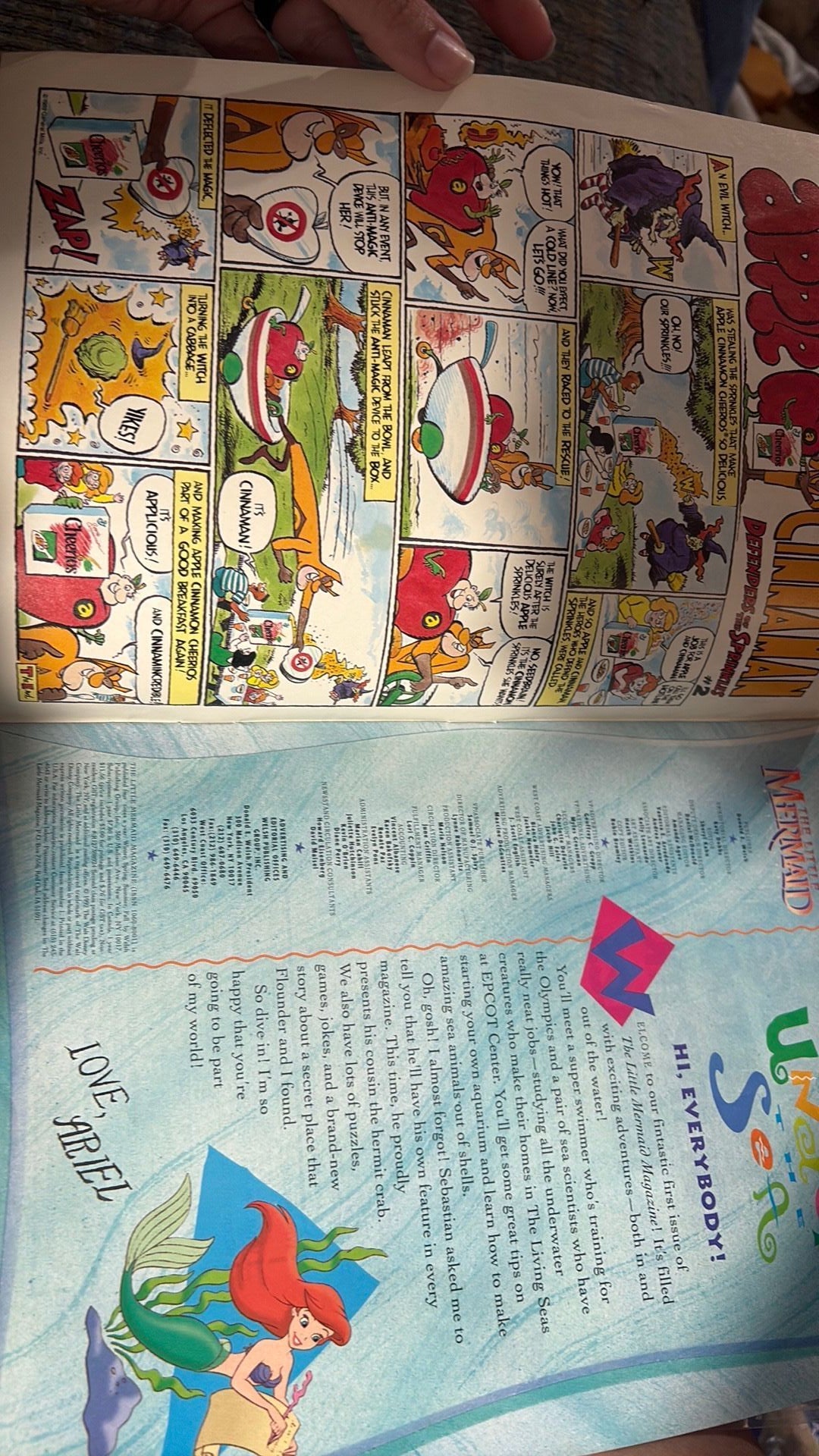 B3- Disney The Little Mermaid Magazine Premiere Issue Ariel Sebastian 1992