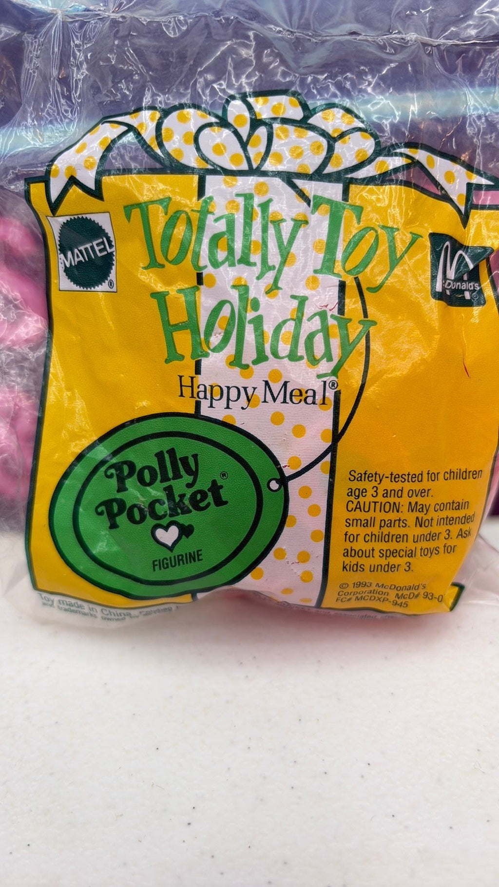 9B- McDonalds Polly Pocket Toy Mattel 1993 Totally Toy Holiday Christmas Happy Meal
